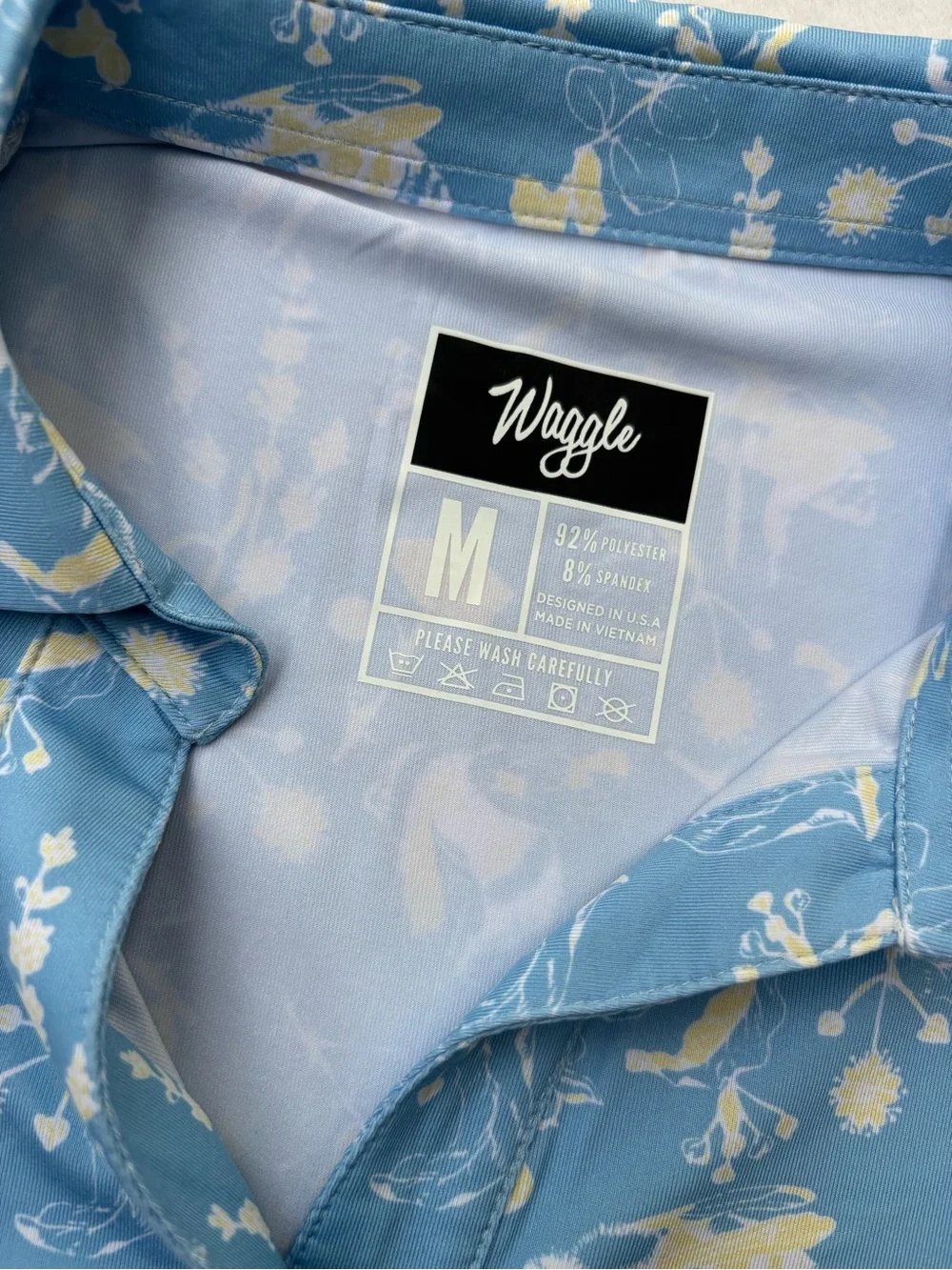 Waggle Men's Sky Blue Buzzin Performance Polo - Picture 2 of 10